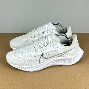 Nike Air Zoom Pegasus 38 Athletic Running Shoes Womens 8 White Silver Low Top
